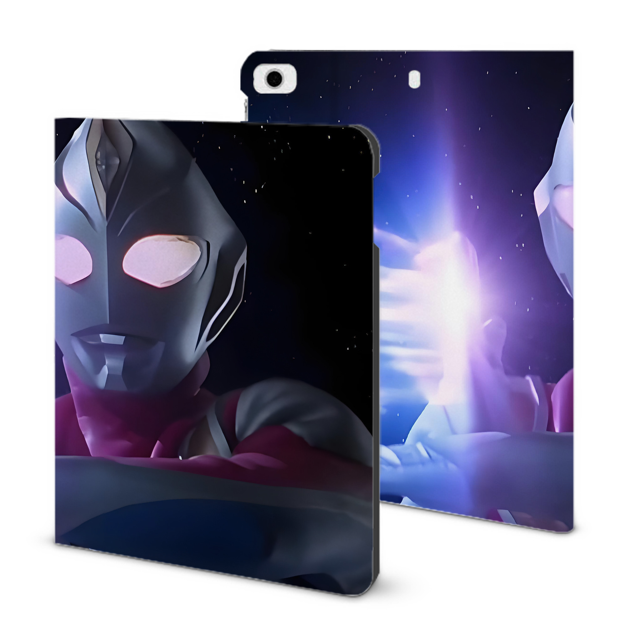 （画像用） ウルトラマン Ultraman IPad ケース ブック型 PUレザー TPU 耐衝撃 軽量 薄型 ペン収納なし 全面保護 IPad 各モデル対応